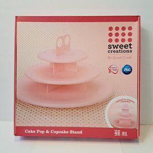 GOOD COOK Sweet Creations PINK Expandable 7 Pc. Cake Pop/ Cupcake Stand SEALED!